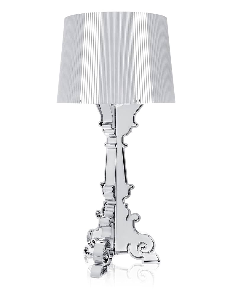 Kartell Bourgie, lampa stołowa, ze ściemniaczem, srebrna